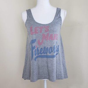 Let's Make Fireworks 4th of July Tank Top Gray